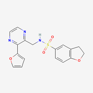 N-((3-(furan-2-yl)pyrazin-2-yl)methyl)-2,3-dihydrobenzofuran-5-sulfonamide