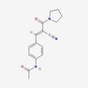 molecular formula C16H17N3O2 B2628920 N-[4-[(E)-2-cyano-3-oxo-3-pyrrolidin-1-ylprop-1-enyl]phenyl]acetamide CAS No. 736959-29-8