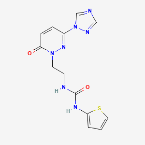 molecular formula C13H13N7O2S B2628928 1-(2-(6-氧代-3-(1H-1,2,4-三唑-1-基)吡哒嗪-1(6H)-基)乙基)-3-(噻吩-2-基)脲 CAS No. 1448054-25-8