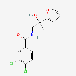 molecular formula C14H13Cl2NO3 B2628943 3,4-dichloro-N-(2-(furan-2-yl)-2-hydroxypropyl)benzamide CAS No. 1396748-25-6