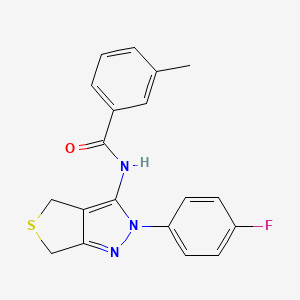 molecular formula C19H16FN3OS B2628946 N-[2-(4-fluorophenyl)-4,6-dihydrothieno[3,4-c]pyrazol-3-yl]-3-methylbenzamide CAS No. 450342-83-3
