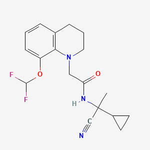molecular formula C18H21F2N3O2 B2628947 N-(1-cyano-1-cyclopropylethyl)-2-[8-(difluoromethoxy)-1,2,3,4-tetrahydroquinolin-1-yl]acetamide CAS No. 1241571-45-8