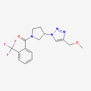 molecular formula C16H17F3N4O2 B2628953 4-(methoxymethyl)-1-{1-[2-(trifluoromethyl)benzoyl]pyrrolidin-3-yl}-1H-1,2,3-triazole CAS No. 2097857-48-0
