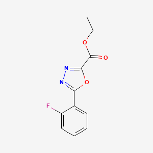 molecular formula C11H9FN2O3 B2628958 5-(2-氟苯基)-1,3,4-恶二唑-2-羧酸乙酯 CAS No. 68496-86-6