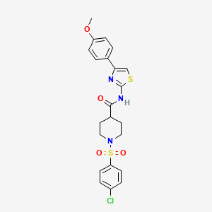 1-((4-chlorophenyl)sulfonyl)-N-(4-(4-methoxyphenyl)thiazol-2-yl)piperidine-4-carboxamide
