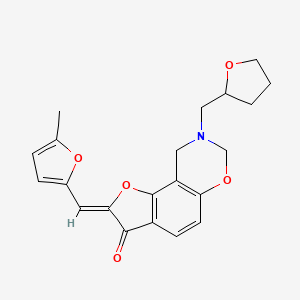 molecular formula C21H21NO5 B2628960 (Z)-2-((5-甲基呋喃-2-基)亚甲基)-8-((四氢呋喃-2-基)甲基)-8,9-二氢-2H-苯并呋喃[7,6-e][1,3]恶嗪-3(7H)-酮 CAS No. 951929-37-6