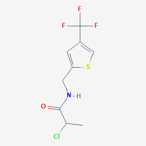 molecular formula C9H9ClF3NOS B2628962 2-Chloro-N-[[4-(trifluoromethyl)thiophen-2-yl]methyl]propanamide CAS No. 2411307-00-9