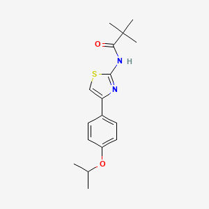 2,2-dimethyl-N-[4-(4-propan-2-yloxyphenyl)-1,3-thiazol-2-yl]propanamide