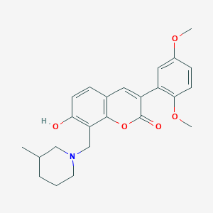 3-(2,5-dimethoxyphenyl)-7-hydroxy-8-((3-methylpiperidin-1-yl)methyl)-2H-chromen-2-one