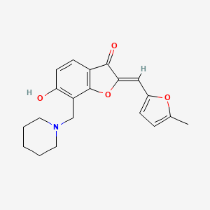 (Z)-6-hydroxy-2-((5-methylfuran-2-yl)methylene)-7-(piperidin-1-ylmethyl)benzofuran-3(2H)-one