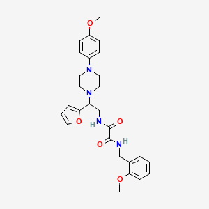 molecular formula C27H32N4O5 B2628977 N1-(2-(furan-2-yl)-2-(4-(4-methoxyphenyl)piperazin-1-yl)ethyl)-N2-(2-methoxybenzyl)oxalamide CAS No. 877647-48-8