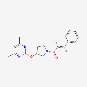 (E)-1-(3-((4,6-dimethylpyrimidin-2-yl)oxy)pyrrolidin-1-yl)-3-phenylprop-2-en-1-one