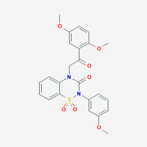 molecular formula C24H22N2O7S B2628990 4-[2-(2,5-dimethoxyphenyl)-2-oxoethyl]-2-(3-methoxyphenyl)-2H-1,2,4-benzothiadiazin-3(4H)-one 1,1-dioxide CAS No. 899356-55-9