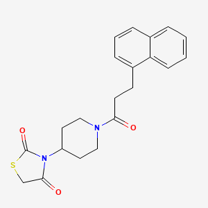 molecular formula C21H22N2O3S B2628995 3-(1-(3-(Naphthalen-1-yl)propanoyl)piperidin-4-yl)thiazolidine-2,4-dione CAS No. 1795301-90-4