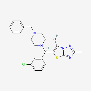 molecular formula C23H24ClN5OS B2629000 5-((4-Benzylpiperazin-1-yl)(3-chlorophenyl)methyl)-2-methylthiazolo[3,2-b][1,2,4]triazol-6-ol CAS No. 851969-44-3