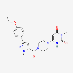 6-(4-(3-(4-ethoxyphenyl)-1-methyl-1H-pyrazole-5-carbonyl)piperazin-1-yl)-3-methylpyrimidine-2,4(1H,3H)-dione