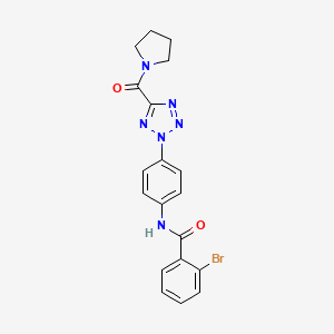 2-bromo-N-(4-(5-(pyrrolidine-1-carbonyl)-2H-tetrazol-2-yl)phenyl)benzamide