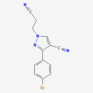 molecular formula C13H9BrN4 B2629007 3-(4-Bromophenyl)-1-(2-cyanoethyl)-1H-pyrazole-4-carbonitrile CAS No. 475626-49-4