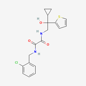 molecular formula C18H19ClN2O3S B2629011 N1-(2-chlorobenzyl)-N2-(2-cyclopropyl-2-hydroxy-2-(thiophen-2-yl)ethyl)oxalamide CAS No. 1396872-33-5
