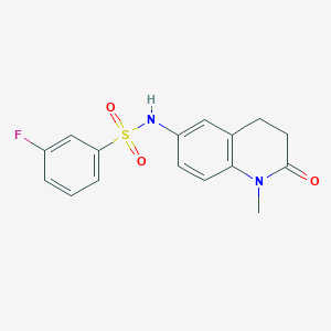 molecular formula C16H15FN2O3S B2629012 3-fluoro-N-(1-methyl-2-oxo-1,2,3,4-tetrahydroquinolin-6-yl)benzenesulfonamide CAS No. 922005-12-7