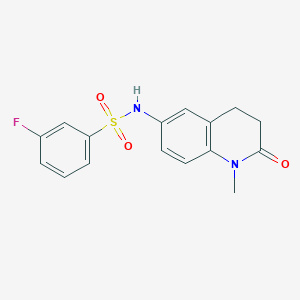 molecular formula C16H15FN2O3S B2629012 3-fluoro-N-(1-methyl-2-oxo-1,2,3,4-tetrahydroquinolin-6-yl)benzene-1-sulfonamide CAS No. 922005-12-7