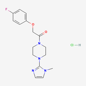 molecular formula C16H20ClFN4O2 B2629015 盐酸2-(4-氟苯氧基)-1-(4-(1-甲基-1H-咪唑-2-基)哌嗪-1-基)乙酮 CAS No. 1184987-67-4
