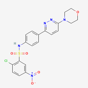 2-chloro-N-(4-(6-morpholinopyridazin-3-yl)phenyl)-5-nitrobenzenesulfonamide