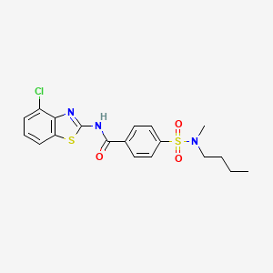 molecular formula C19H20ClN3O3S2 B2629019 4-[丁基(甲基)磺酰胺基]-N-(4-氯-1,3-苯并噻唑-2-基)苯甲酰胺 CAS No. 683259-95-2
