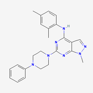 molecular formula C24H27N7 B2629024 N-(2,4-二甲基苯基)-1-甲基-6-(4-苯基哌嗪-1-基)-1H-吡唑并[3,4-d]嘧啶-4-胺 CAS No. 878064-14-3