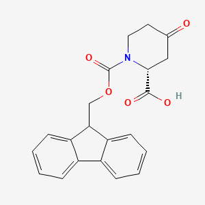 molecular formula C21H19NO5 B2629026 (R)-1-Fmoc-4-氧代哌啶-2-羧酸 CAS No. 1375078-38-8