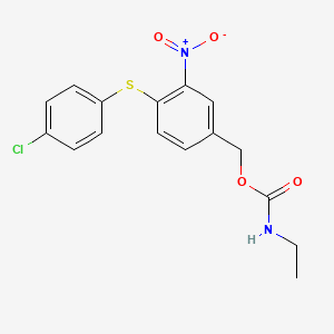 molecular formula C16H15ClN2O4S B2629028 4-[(4-氯苯基)硫代]-3-硝基苄基 N-乙基氨基甲酸酯 CAS No. 320424-16-6