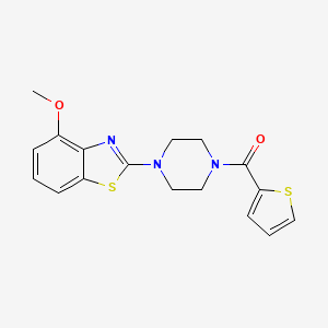 molecular formula C17H17N3O2S2 B2629041 (4-(4-甲氧基苯并[d]噻唑-2-基)哌嗪-1-基)(噻吩-2-基)甲酮 CAS No. 897477-21-3