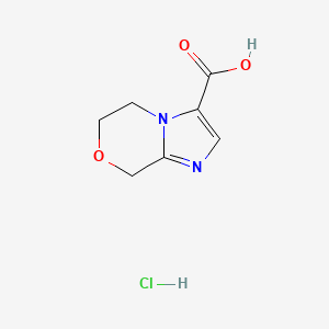 molecular formula C7H9ClN2O3 B2629043 5H,6H,8H-imidazo[2,1-c][1,4]oxazine-3-carboxylic acid hydrochloride CAS No. 1989671-91-1