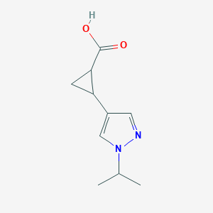 molecular formula C10H14N2O2 B2629045 2-(1-Isopropyl-1H-pyrazol-4-yl)cyclopropanecarboxylic acid CAS No. 1698265-40-5