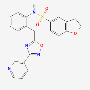 N-(2-((3-(pyridin-3-yl)-1,2,4-oxadiazol-5-yl)methyl)phenyl)-2,3-dihydrobenzofuran-5-sulfonamide