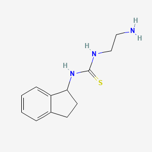molecular formula C12H17N3S B2629050 1-(2-Aminoethyl)-3-indan-1-yl-thiourea CAS No. 2243513-95-1