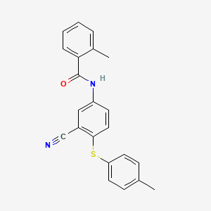 molecular formula C22H18N2OS B2629055 N-{3-氰基-4-[(4-甲基苯基)硫代]苯基}-2-甲基苯甲酰胺 CAS No. 306980-43-8