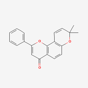 molecular formula C20H16O3 B2629067 8,8-二甲基-2-苯基-4H,8H-苯并[1,2-b:3,4-b']二吡喃-4-酮 CAS No. 64125-32-2