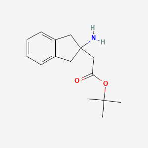 molecular formula C15H21NO2 B2629071 Tert-butyl 2-(2-amino-1,3-dihydroinden-2-yl)acetate CAS No. 2248313-83-7