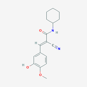 (2E)-2-cyano-N-cyclohexyl-3-(3-hydroxy-4-methoxyphenyl)prop-2-enamide