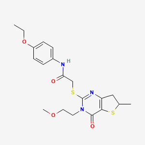 N-(4-ethoxyphenyl)-2-[[3-(2-methoxyethyl)-6-methyl-4-oxo-6,7-dihydrothieno[3,2-d]pyrimidin-2-yl]sulfanyl]acetamide