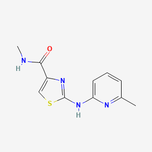 molecular formula C11H12N4OS B2629091 N-methyl-2-((6-methylpyridin-2-yl)amino)thiazole-4-carboxamide CAS No. 1705800-67-4
