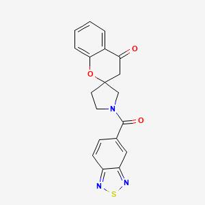 molecular formula C19H15N3O3S B2629100 1'-(Benzo[c][1,2,5]thiadiazole-5-carbonyl)spiro[chroman-2,3'-pyrrolidin]-4-one CAS No. 1448133-16-1
