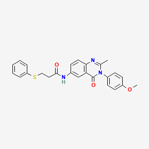 molecular formula C25H23N3O3S B2629108 N-(3-(4-methoxyphenyl)-2-methyl-4-oxo-3,4-dihydroquinazolin-6-yl)-3-(phenylthio)propanamide CAS No. 1105237-12-4