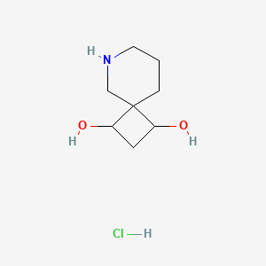 molecular formula C8H16ClNO2 B2629111 8-氮杂螺[3.5]壬烷-1,3-二醇；盐酸盐 CAS No. 2377033-04-8