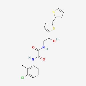 molecular formula C19H17ClN2O3S2 B2629114 N-(2-{[2,2'-联噻吩]-5-基}-2-羟乙基)-N'-(3-氯-2-甲苯基)乙二酰胺 CAS No. 2097929-38-7