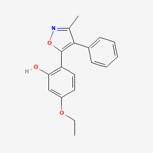 molecular formula C18H17NO3 B2629116 5-Ethoxy-2-(3-methyl-4-phenyl-1,2-oxazol-5-yl)phenol CAS No. 879580-85-5