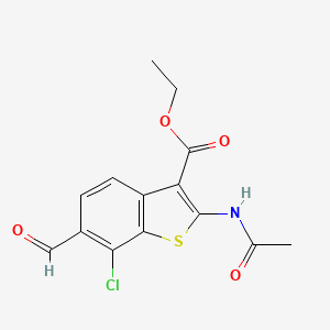 molecular formula C14H12ClNO4S B2629123 Ethyl 2-(acetylamino)-7-chloro-6-formyl-1-benzothiophene-3-carboxylate CAS No. 137987-74-7