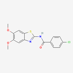 4-chloro-N-(5,6-dimethoxy-1,3-benzothiazol-2-yl)benzamide