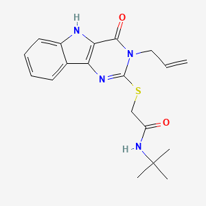 N-tert-butyl-2-[(4-oxo-3-prop-2-enyl-5H-pyrimido[5,4-b]indol-2-yl)sulfanyl]acetamide